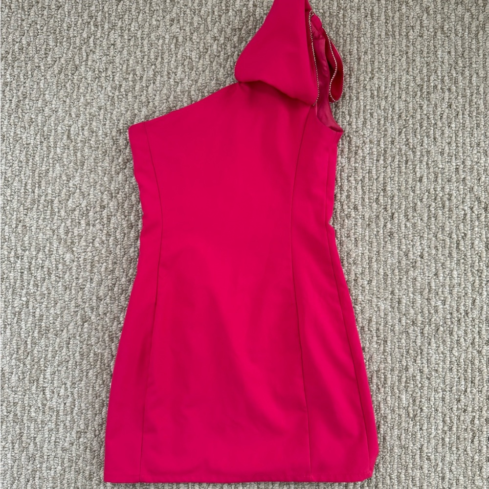 Vici Pink Bow One Shoulder Event Dress - Picture 4 of 6